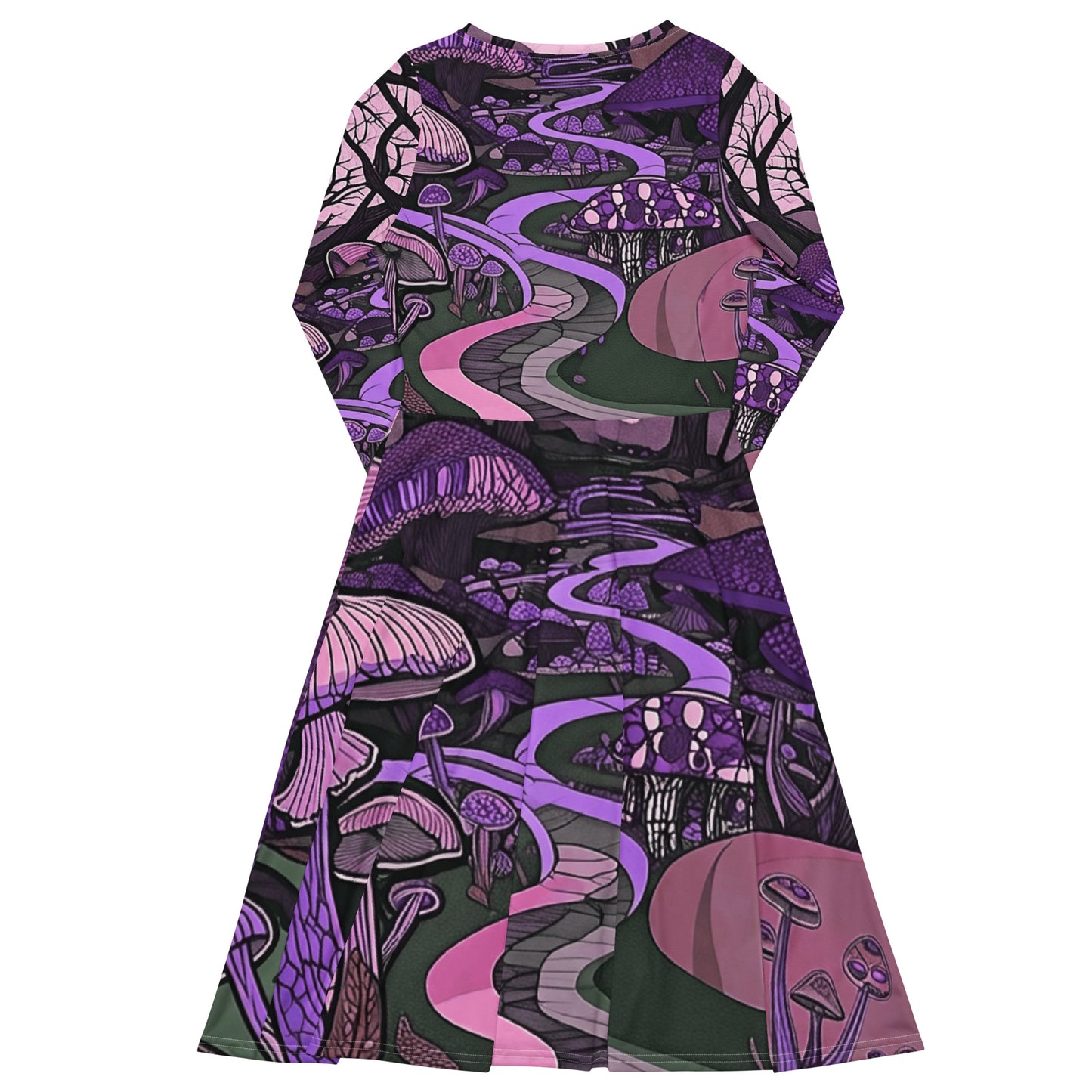 Vestido midi con manga larga El camino rayo violeta