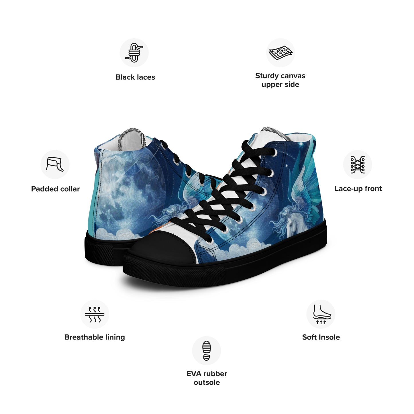 Women's high top canvas sneakers