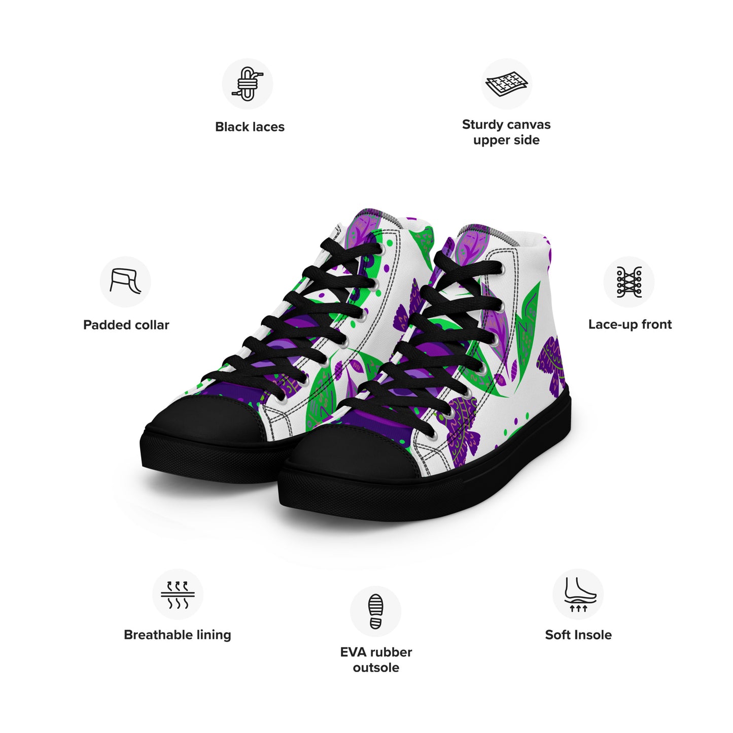 Women's high top canvas sneakers